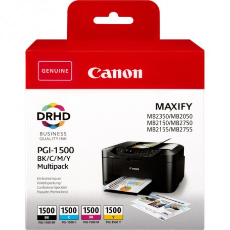 Canon PGI-1500 BK/C/M/Y cartuccia d'inchiostro Originale Nero, Ciano, Magenta, Giallo (9218B005)