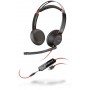 POLY Blackwire 5220 Cuffia Padiglione auricolare Connettore 3.5 mm USB tipo-C Nero, Rosso (207586-03)
