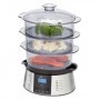 Clatronic DG 3547 pentola a vapore 3 cestello/i 800 W Nero, Acciaio inossidabile (283044)
