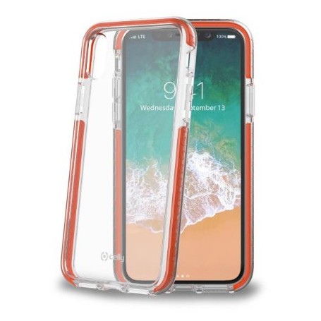 Celly HEXAGON900OR custodia per cellulare 14,7 cm (5.8") Cover a guscio Arancione, Trasparente (HEXAGON900OR)