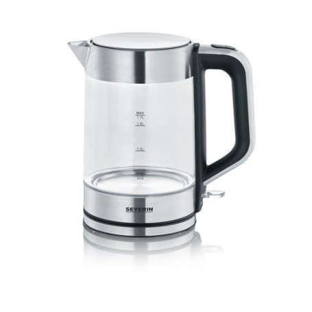 Severin WK 3420 bollitore elettrico 1,7 L 2200 W Nero, Acciaio inossidabile, Trasparente (WK 3420)