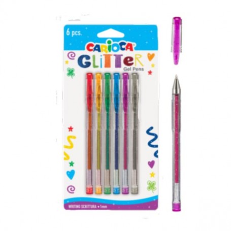 CF6 CARIOCA PENNE GLITTER BL. 6PZ. (42165)