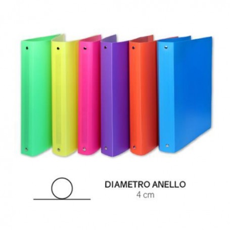 RACC.4ANELLI IN PP DIA.4CM COL.FLUO (309-ASS)