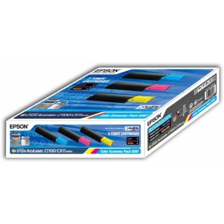 Epson Color Economy Pack C1100/CX11N Serie cartuccia toner 1 pz Originale Ciano, Magenta, Giallo (C13S050287)