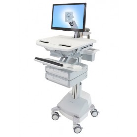 Ergotron StyleView Alluminio, Grigio, Bianco Pannello piatto Carrello multimediale (SV44-1221-2)