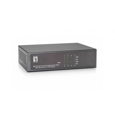 LevelOne FEP-0812W120 switch di rete Fast Ethernet (10/100) Supporto Power over Ethernet (PoE) Grigio (FEP-0812W120)