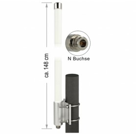 DeLOCK 12504 antenna di rete Antenna omnidirezionale Tipo N 8 dBi (12504)