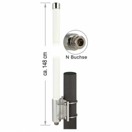 DeLOCK 12504 antenna di rete Antenna omnidirezionale Tipo N 8 dBi (12504)