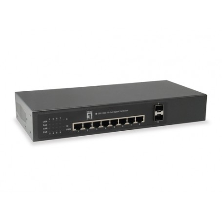 LevelOne GEP-1022W120 switch di rete Gigabit Ethernet (10/100/1000) Supporto Power over Ethernet (PoE) Nero (GEP-1022W120)