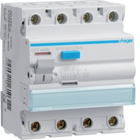 Hager CPA440D interruttore automatico Dispositivo a corrente residua A-type 4 modulo/moduli (CPA440D)