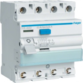 Hager CDS463D interruttore automatico Dispositivo a corrente residua A-type 4 modulo/moduli (CDS463D)