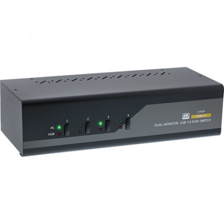 InLine 62654I switch per keyboard-video-mouse (kvm) Nero, Grigio (62654I)