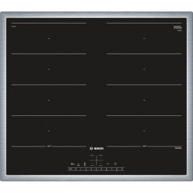 Bosch PXX645FC1E piano cottura Nero, Acciaio inossidabile Da incasso Piano cottura a induzione 4 Fornello(i) (PXX645FC1E)
