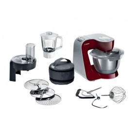 Bosch MUM5 robot da cucina 1000 W 3,9 L Nero, Rosso, Acciaio inossidabile (MUM58CR60)