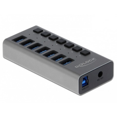 DeLOCK 63669 hub di interfaccia USB 3.2 Gen 1 (3.1 Gen 1) Type-B 5 Mbit/s Grigio (63669)
