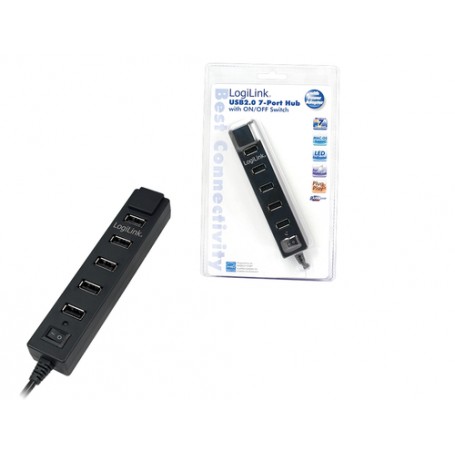 LogiLink USB 2.0 7-Port Hub with On/Off Switch 480 Mbit/s (UA0124)