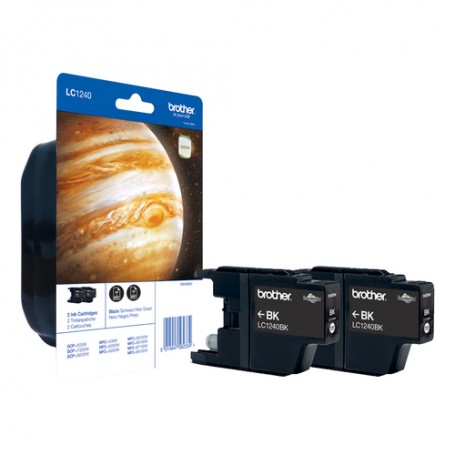 Brother LC-1240BKBP2DR cartuccia d'inchiostro 2 pz Originale Nero (LC1240BKBP2DR)