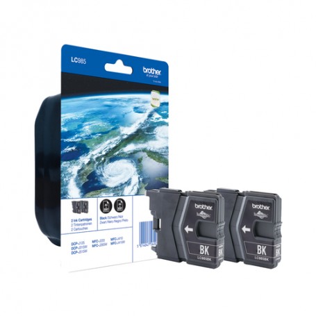 Brother LC985 Twin-Pack cartuccia d'inchiostro 2 pz Originale Resa standard Nero (LC985BKBP2DR)