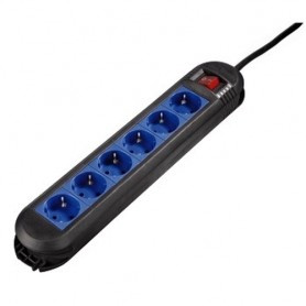Hama Distribution Panel "Colour", 6-way, black/blue Nero, Blu 6 presa(e) AC 1,5 m (47887)