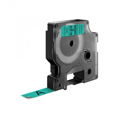 DYMO D1 Standard - Black on Green - 12mm nastro per etichettatrice (S0720590)