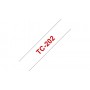 Brother TC-202 nastro per etichettatrice Rosso su bianco (TC202)