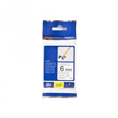 Brother TZe-FX211 nastro per etichettatrice Nero su bianco (TZEFX211)