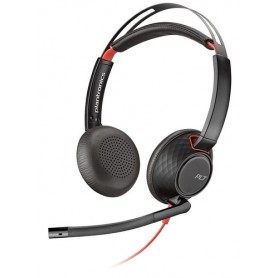 POLY Blackwire 5220 Cuffia Padiglione auricolare Connettore 3.5 mm USB tipo-C Nero, Rosso (207586-01)