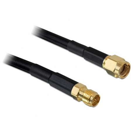 DeLOCK 5m RP-SMA cavo coassiale CFD200 Nero (88431)