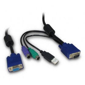Inter-Tech 88887250 cavo per tastiera, video e mouse Nero, Blu 3 m (88887250)