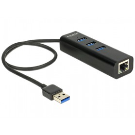DeLOCK 62653 hub di interfaccia 5000 Mbit/s Nero (62653)
