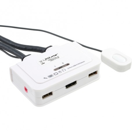 InLine 62612I switch per keyboard-video-mouse (kvm) Nero, Bianco (62612I)