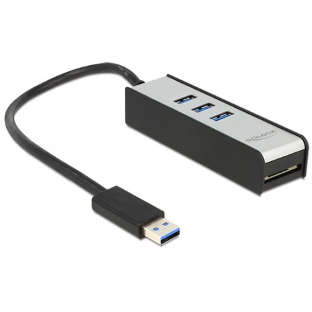 DeLOCK 62535 hub di interfaccia 5000 Mbit/s Nero, Argento (62535)