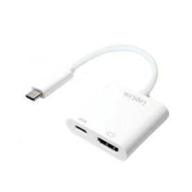 LogiLink 0.14m, 2xUSB-C/HDMI adattatore grafico USB 3840 x 2160 Pixel Bianco (UA0257)