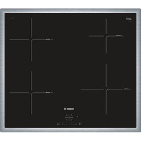 Bosch PIE645BB1E piano cottura Nero, Acciaio inossidabile Da incasso Piano cottura a induzione 4 Fornello(i) (PIE645BB1E)