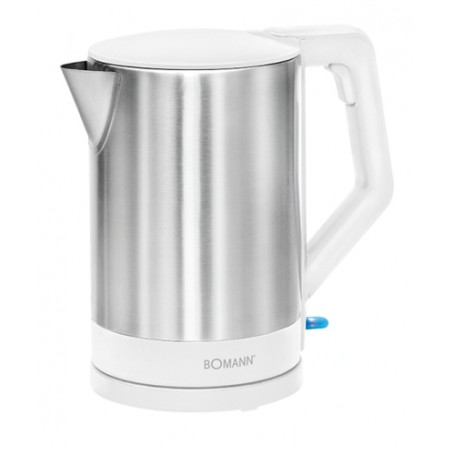 Bomann WKS 3002 CB bollitore elettrico 1,5 L 2200 W Acciaio inossidabile, Bianco (630022)