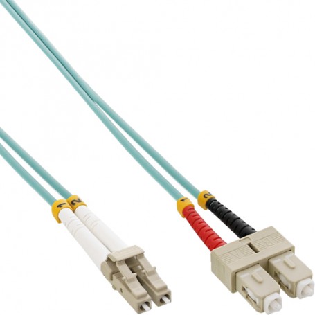 InLine LC/SC, 20 m cavo a fibre ottiche 2x LC 2x SC Turchese, Colore acqua (88639O)