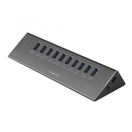 LogiLink UA0229 hub di interfaccia USB 3.2 Gen 1 (3.1 Gen 1) Micro-B 5000 Mbit/s Alluminio, Nero (UA0229)