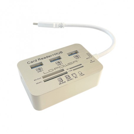 LC-Power LC-HUB-C-CR hub di interfaccia USB 3.2 Gen 1 (3.1 Gen 1) Type-C 5000 Mbit/s (LC-HUB-C-CR)
