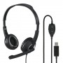 Hama HS-USB250 Cuffia Padiglione auricolare USB tipo A Nero, Argento (00139928)