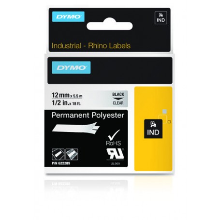 DYMO 622289 nastro per etichettatrice Nero trasparente (622289)