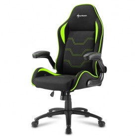 Sharkoon Elbrus 1 Sedia per gaming universale Seduta imbottita Nero, Verde (4044951027644)