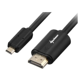 Sharkoon 1m, HDMI/Micro HDMI cavo HDMI HDMI tipo A (Standard) HDMI tipo D (Micro) Nero (4044951017966)