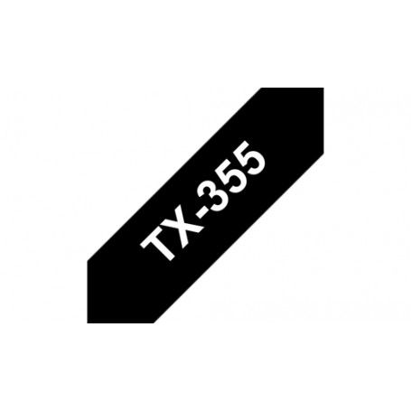 Brother TX-355 nastro per etichettatrice Bianco su nero (TX355)