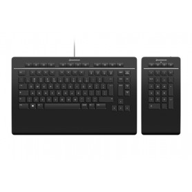 3Dconnexion Keyboard Pro with Numpad tastiera USB + RF Wireless + Bluetooth QWERTZ Tedesco Nero (3DX-700091)