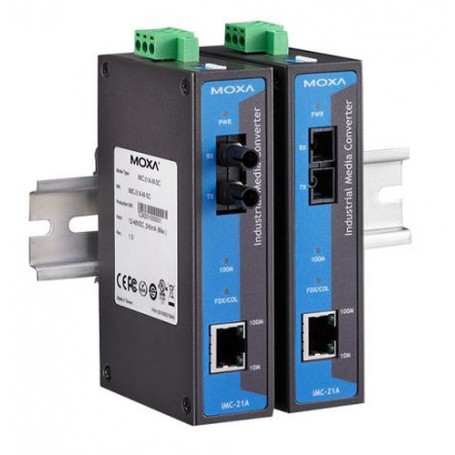 Moxa IMC-21A-M-SC convertitore multimediale di rete 100 Mbit/s 1300 nm Modalità multipla Nero, Blu (IMC-21A-M-SC)