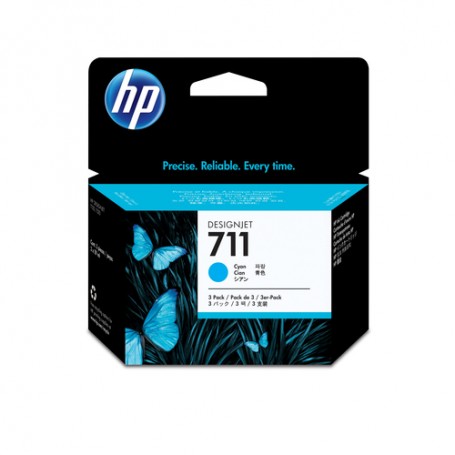 HP 711 3-pack 29-ml Cyan DesignJet Ink Cartridges cartuccia d'inchiostro 3 pz Originale (CZ134A)