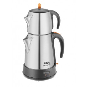 Arzum AR3004-INX teiera in vetro per la preparazione del tè 1,8 L 1650 W Nero, Acciaio (AR3004-INX)
