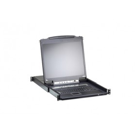 ATEN Switch KVM over IP LCD PS/2-USB VGA a binario singolo a 8 porte per 1 accesso condiviso locale/remoto (CL5708IM-ATA-XG)