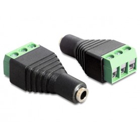 DeLOCK 65455 adattatore per inversione del genere dei cavi 3.5 mm 3 pin terminal block Nero, Verde (65455)