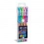 Niji 61786 penna gel Penna in gel con cappuccio Blu, Verde, Rosa, Viola 4 pz (61786)